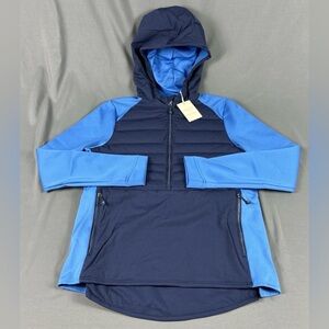 Peter Millar Womens Golf Jacket Hoodie Merge Small Navy Blue Polyester